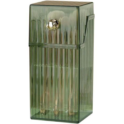 Luxuriöse Aufbewahrungsbox für Make-up-Pinsel – Eleganter Organizer für Rouge, Puder und Augenbrauenstifte – Grün (1/5)