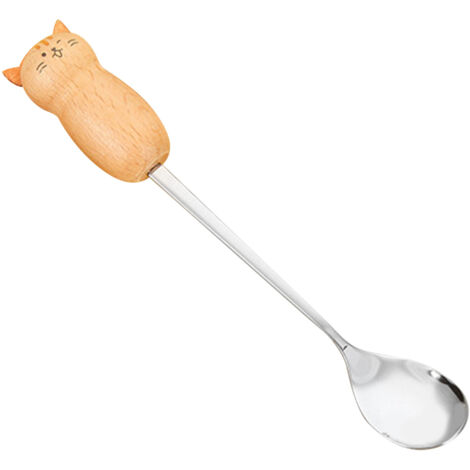 Teelöffel aus Edelstahl, kreativer Dessertmixer für Kinder, niedlicher Katzen-Eiscremelöffel, spülmaschinenfest