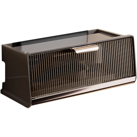 Wandmontierte Aufbewahrungsbox für WLAN-Router mit Steckdosen, großes Fassungsvermögen – Kabelmanagement und Steckdosenleiste, Farbe: Kaffeebraun, Maße: 30 x 13,5 x 12,5 cm