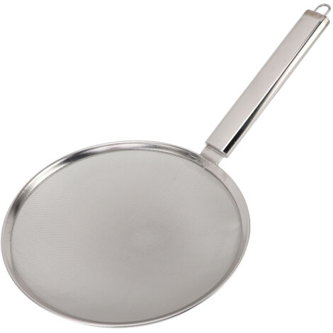 28 cm Edelstahl-Schaumschöpfer, rutschfest, feines Sieb zum Braten, hitzebeständig, für die Küche