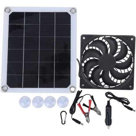 10-W-Solarventilator, tragbar, für Haustierzimmer, Autos und den Außenbereich, DC5V-Ladefunktion (1/5)