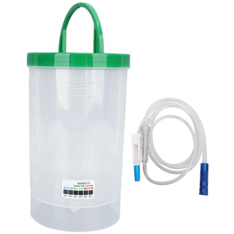 Professionelles, tragbares Silikon-Einlaufset zur Darmreinigung und Stressreduktion, 1200 ml mit Katheter, grün.