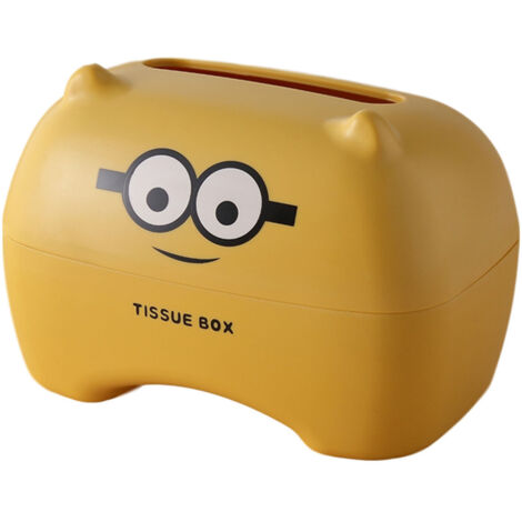 Kreative Taschentuchbox in Tierform – Dekorativer, tragbarer Taschentuchspender für Zuhause – Niedliches gelbes Design (1/5)