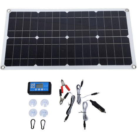 Tragbares 100-W-Solar-Set (Schutzart IP67) mit 20-A-Regler (12 V/24 V) für Wohnmobile, Wohnwagen und Fahrzeuge