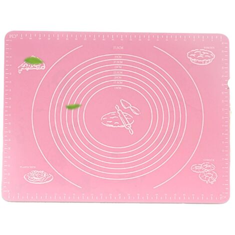 Antihaft-Backmatte aus Silikon mit Messskala für Gebäck, Pizza und Kekse, Rosa (1/5)