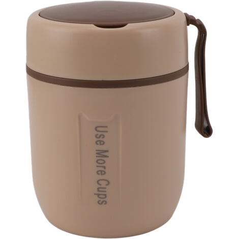 Isolierte 500-ml-Thermoskanne aus Edelstahl 304, auslaufsicherer Lebensmittelbehälter für Schule, Camping und Reisen, khakifarben (1/5)