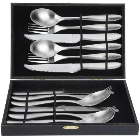 12-teiliges Edelstahl-Besteckset für 4 Personen – Gabeln, Messer, Löffel für Küche und Esszimmer