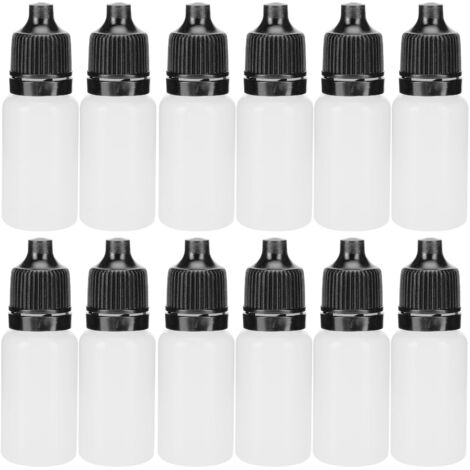 50 leere 5-ml-Tropffläschchen, flexible Fläschchen für Flüssigkeiten mit schwarzen Verschlüssen (1/5)