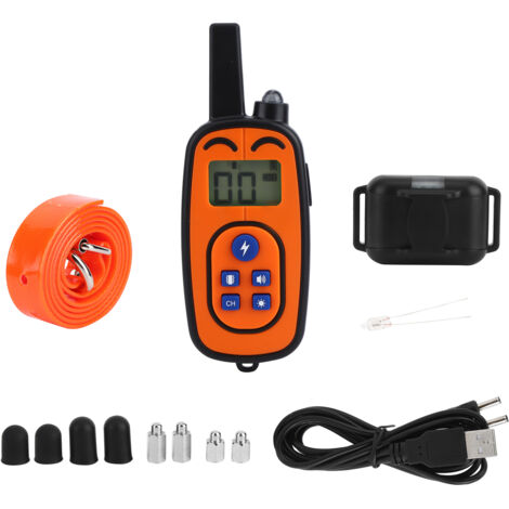 Wasserdichtes Antibellhalsband für kleine Hunde, ferngesteuertes Trainingshalsband 13x5x2cm Orange (1/5)