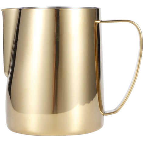 600-ml-Milchkännchen aus Edelstahl 304 für Milchaufschäumer, multifunktionales Zubehör für Latte Art, goldfarben