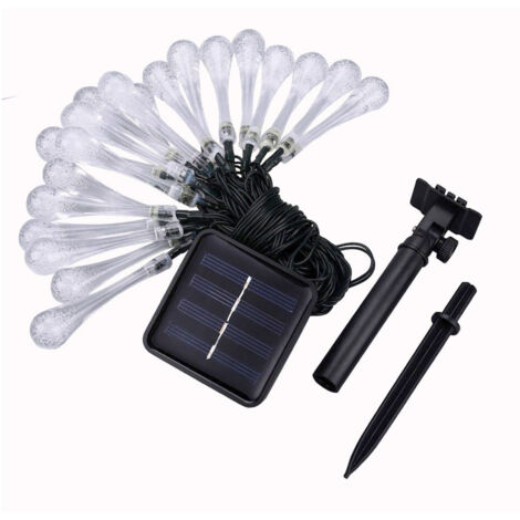 50 LED-Solar-Lichterkette, IP65 wasserdicht, mehrfarbig mit 8 Beleuchtungsmodi für den Garten, 7 m