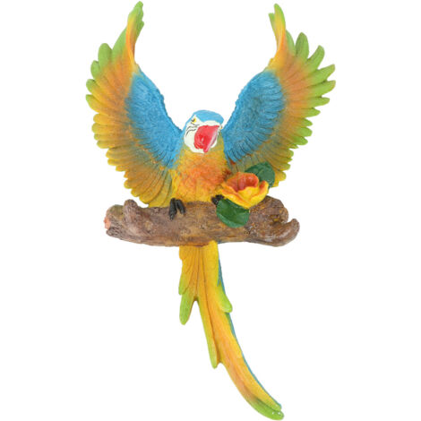 Papageienstatue aus Kunstharz für den Garten – Langlebige Außendekoration, farbenfrohe Skulptur für Terrasse oder Rasen (1/5)