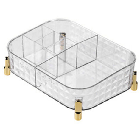 Transparenter Make-up-Organizer, großes Fassungsvermögen für Pinsel, Lippenstifte und Hautpflegeprodukte, Aufbewahrungsschale für Kosmetikartikel (1/5)