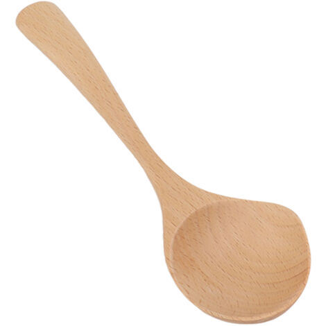Handpolierter Suppenlöffel aus Holz, hitzebeständig, langer Griff für Profiküchen (1/5)
