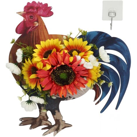 Rustikaler Türkranz im Landhausstil mit künstlichen Sonnenblumen, Wanddekoration im Landhausstil zum Unabhängigkeitstag (1/5)