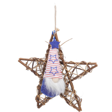 Girlande zum 4. Juli, Amerikanischer Unabhängigkeitstag, Ornament, gesichtslose Puppe, Türhänger, Pentagramm, Rattan-Wanddekoration Typ C (1/5)