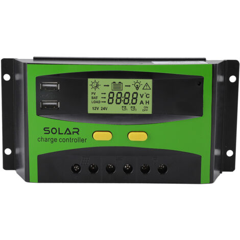 60A MPPT Solar Laderegler 12V/24V – Max. 1440W, Mit LCD, 2x USB, Für Blei-Säure/Lithium/LiFePO4