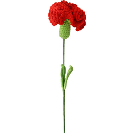 Künstlicher Blumenstrauß aus geflochtener Wolle - Dekorative Nelke (1/5)