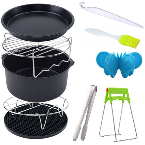 10-teiliges, sicheres Pizza-Backblech, 16 cm Airfryer-Zubehör für 3,7-5,8 Liter Airfryer (1/5)