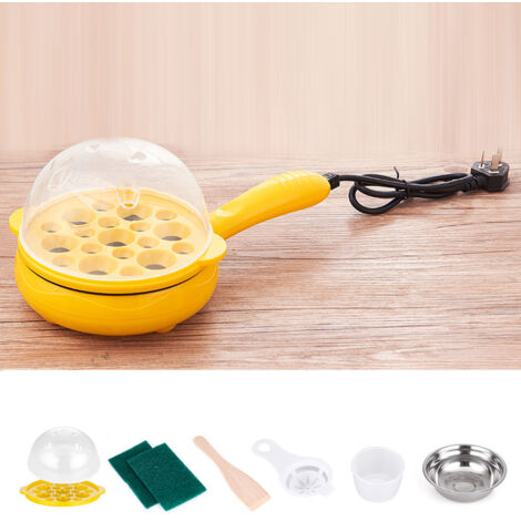 Multifunktionale 2-in-1 Antihaft-Eierpfanne, automatischer Kocher und Wasserkocher mit automatischer Abschaltfunktion, perfekt für Zuhause und Studentenwohnheim, gelbe Farbe. (1/5)