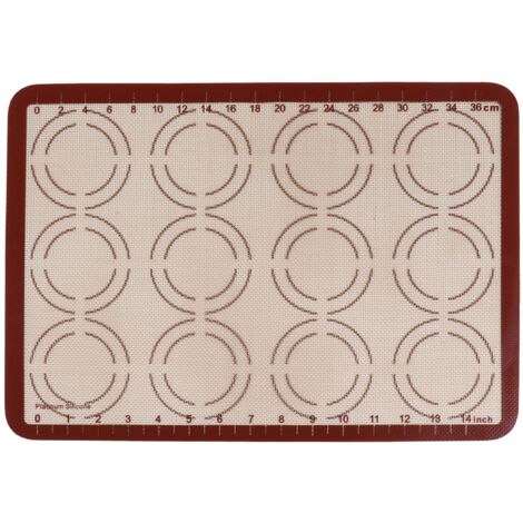 Verstärkte Fiberglas-Backmatte 42 x 29,5 cm für Gebäck, Brot und Desserts – beidseitig bedruckt mit Kreisen und Skala (1/5)