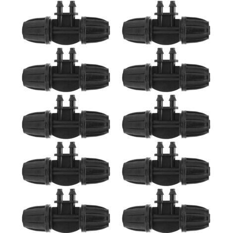 10 Stück 4-Wege-Reduzierstücke mit Widerhaken 8/11 auf 4/7 mit Verriegelungsmechanismus für Bewässerungszwecke (1/5)