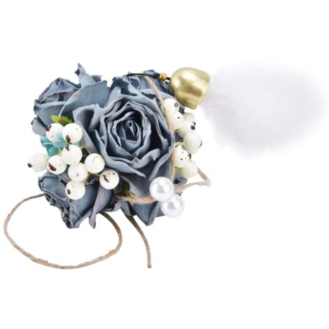 Künstliche Blumenkugel mit Glöckchen und Federn – Kreative Foto-Requisite (1/5)