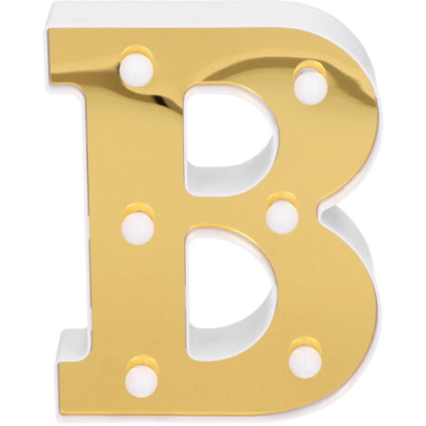 Goldene Buchstabenlampe „B“, warmes Licht für Bardekoration, Hauspartys oder Clubs, innovatives Design im englischen Alphabet-Stil (1/5)