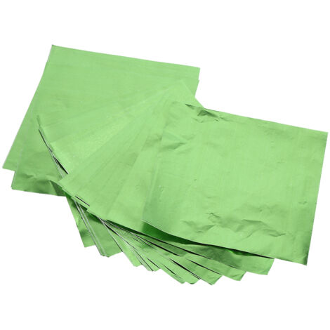 100 Stück Aluminiumfolien-Frischhaltefolie für Süßigkeiten und Schokolade, 7,6 x 7,6 cm, Grün (1/5)