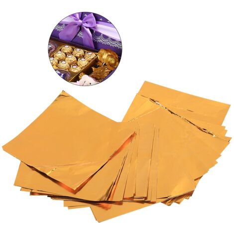 100 Stück goldene Aluminiumfolien-Verpackungsbeutel 7,5 x 7,5 cm für Süßigkeiten und Pralinen (1/5)