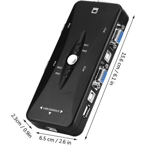 4-Port USB 2.0 KVM-Switch mit VGA - Video-Sharing-Box – Bedienungsanleitung