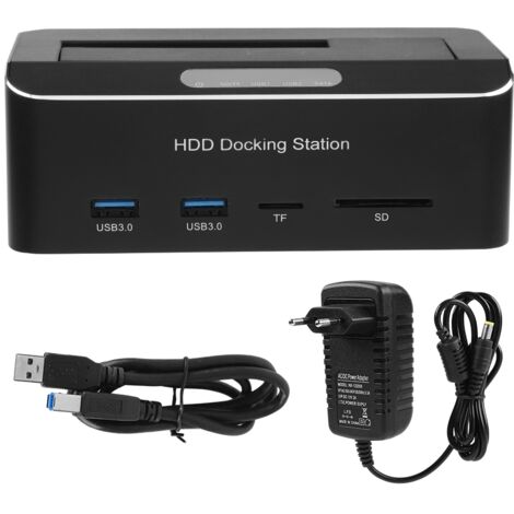 USB 3.0 Dockingstation für 2,5/3,5-Zoll-Festplatten mit SD/TF-Kartenleser und EU-Stecker (1/5)
