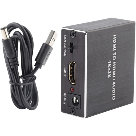 4K HDMI zu HDMI + SPDIF + 3,5-mm-Klinken-Audio-Extraktor – High-Definition-Audio-Splitter