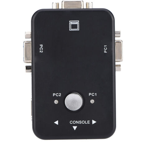 2-Port USB 2.0 KVM-Switch – Manuelle VGA-Video-Sharing-Box für 2 Computer