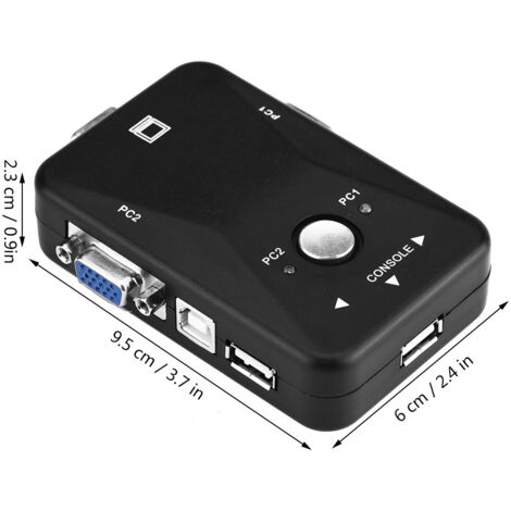 2-Port USB 2.0 KVM-Switch – Manuelle VGA-Video-Sharing-Box für 2 Computer