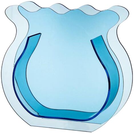 Klares, dickes Acryl-Aquarium – Kleines, modernes Goldfischglas für Büro, Wohnzimmer oder Schlafzimmer – Elegantes, durchscheinendes blaues Design (1/5)