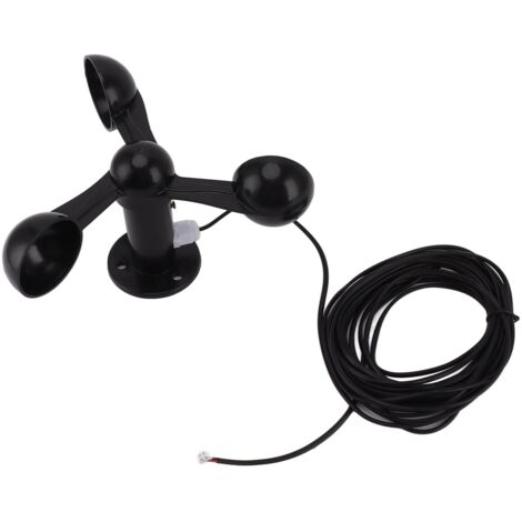 3-Schalen-Anemometer mit 8 m wasserdichtem Kabel, Windgeschwindigkeitsmesser für den Außenbereich, 0–3,8 V Netzteil, störungsfrei