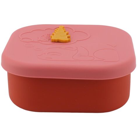 Luftdichte Silikon-Lunchbox – Lebensmittelbehälter für den Kühlschrank, tragbar und geruchsdicht für Büro und unterwegs, Rosa