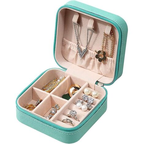Mini-Schmuckkästchen für Damen (Grün, Schmuck nicht enthalten), tragbare Aufbewahrungsbox für Ringe, Ohrringe, Halsketten (1/5)
