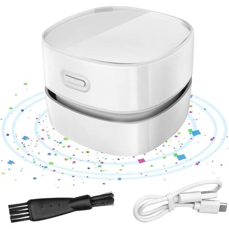 Mini-Tischstaubsauger, tragbarer, kabelloser Schreibtischstaubsauger, Mini-Handstaubsauger fürs Büro, USB-aufladbar, 360° drehbar, fürs Büro (1/5)