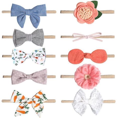 10er-Pack Baby-Haarbänder, Einheitsgröße, Haarband mit Schleife, Haarband-Accessoires, Baby-Turban (1/5)