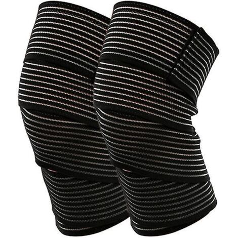 150 cm lange schwarze Kniebandagen, 1 Paar, Kniestütze mit elastischem Band, elektromagnetische Therapie, ideal bei Gelenkschmerzen, Arthrose, I (1/5)