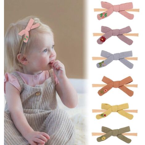 6er-Pack Baby-Haarbänder, Einheitsgröße, Haarband für Mädchen, Haarband mit Schleife, Haarband-Accessoires, Baby-Turban (1/5)