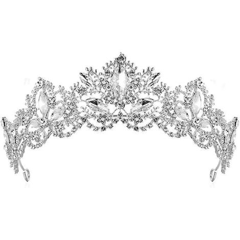Kristallköniginnenkrone (silber), Strass-Prinzessinnen-Haarschmuck, Damen-Haarreif, Mädchen-Party-Rollenspiel-Geburtstags-Hochzeitsgeschenk (1/4)