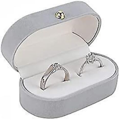 Präsentationsbox für Eheringe (Hellgrau) 7,5 x 4 x 3,5 cm, Schmuckgeschenkbox zur Aufbewahrung von Heiratsanträgen, elegante Verpackung (1/5)