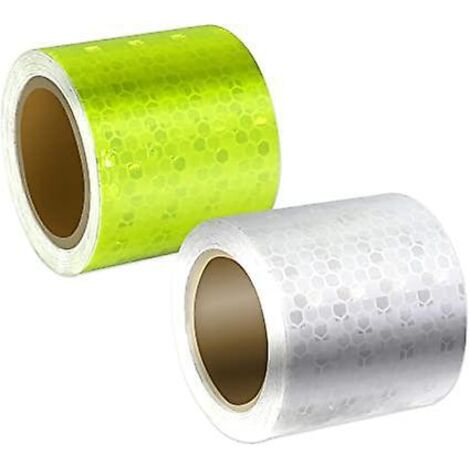Stück 5 cm x 3 m reflektierendes Klebeband (gelb und weiß) Warnband, reflektierendes Klebeband, Sicherheitsmarkierungsband, selbstklebend, hoch (1/5)