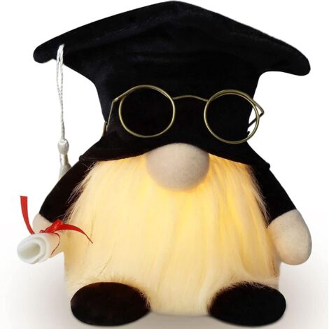 Abschlussgeschenk-Dekorationen 2023 für Schüler und Lehrer: Plüsch-Gnome als Glückwunsch-Partydekoration (1/5)