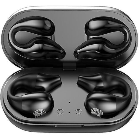 Schwarze kabellose Bluetooth-Sportkopfhörer, 1 Stück, Bluetooth 5.2, 120 Stunden Akkulaufzeit, mit Ladecase, bequemer Sitz, hellbraune Kopfhörer (1/5)