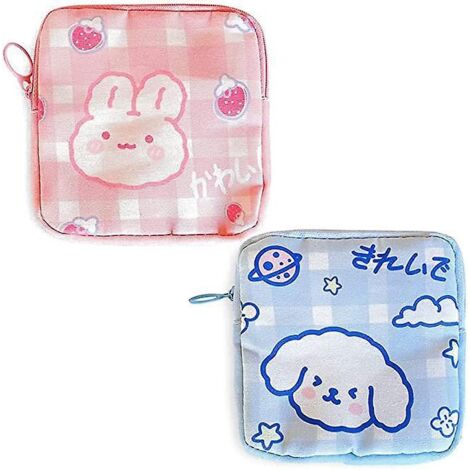 2-teilige tragbare Aufbewahrungsbox für Damenbinden mit Tiermotiven (Rosa + Blau) (1/5)