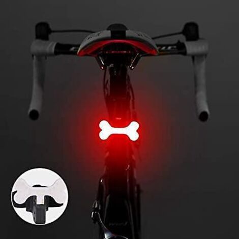 LED-Rückleuchten in Knochenform für Fahrräder, mit Blinkern, USB-Aufladung, 5 Modi, Warnleuchten für Mountainbikes und Rennräder
